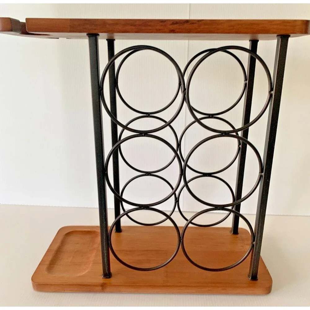 Allcener Wine Rack w/Glass Holder, Countertop Wood Rack w/ Tray 13.5